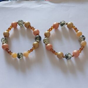 Elegant Multi Neutral Beaded Bracelet Set